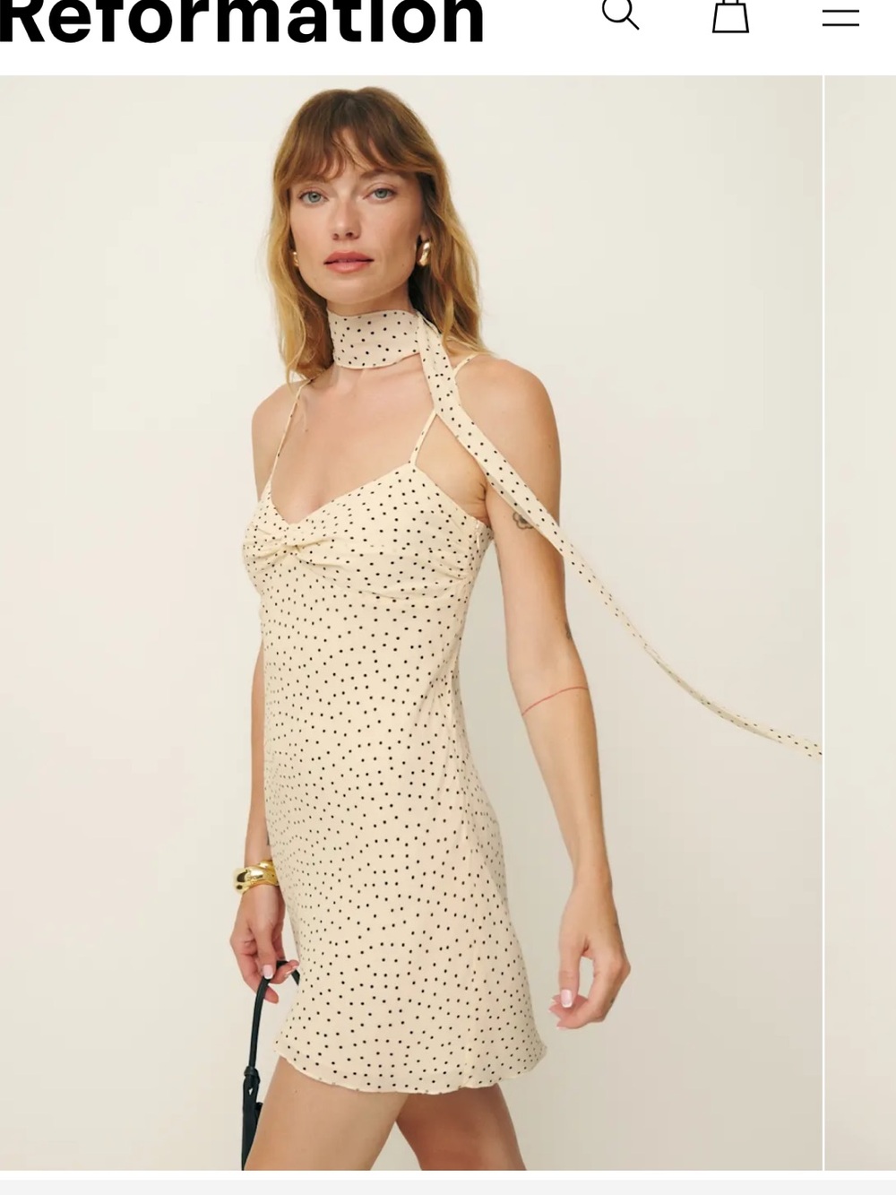 Never worn! Reformation Iryna Dress Salt And Pepper - Size 10
